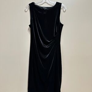 Jessica Black Velvet Sleeveless Dress Midi Size 10 Elegant Grand Party
